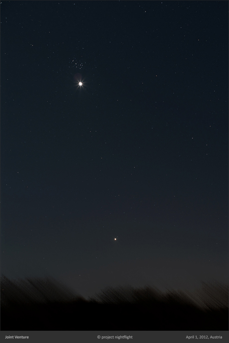 Plejades/Venus conjunction in April 2012 by project nightflight