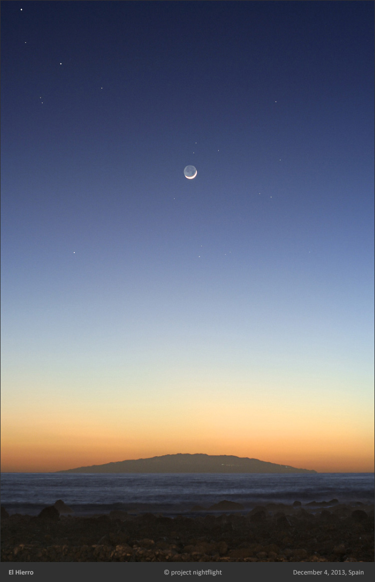 Young Moon Over El Hierro Island