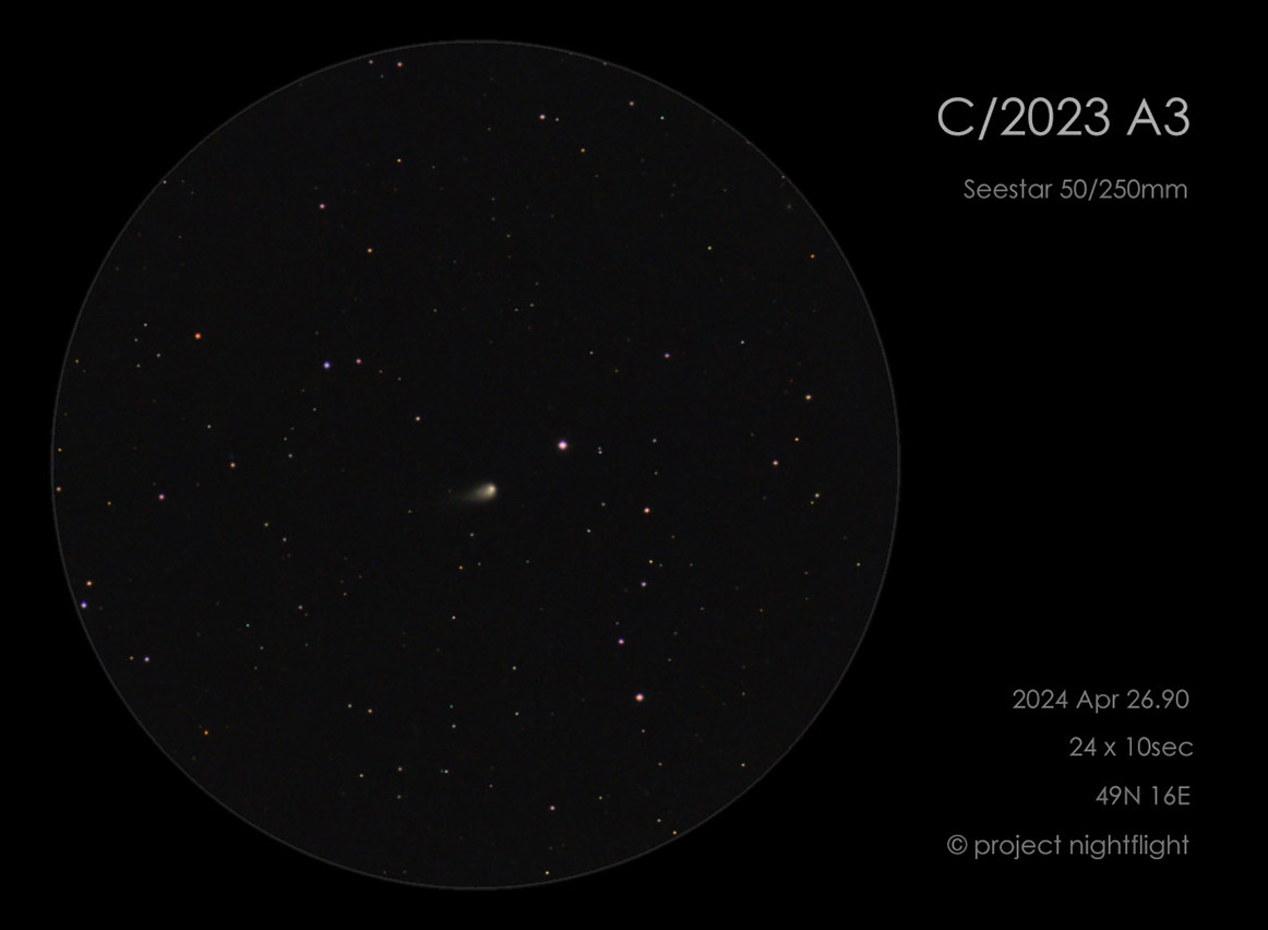 Comet C/2023 A3 on April 26, 2024, by project nightflight