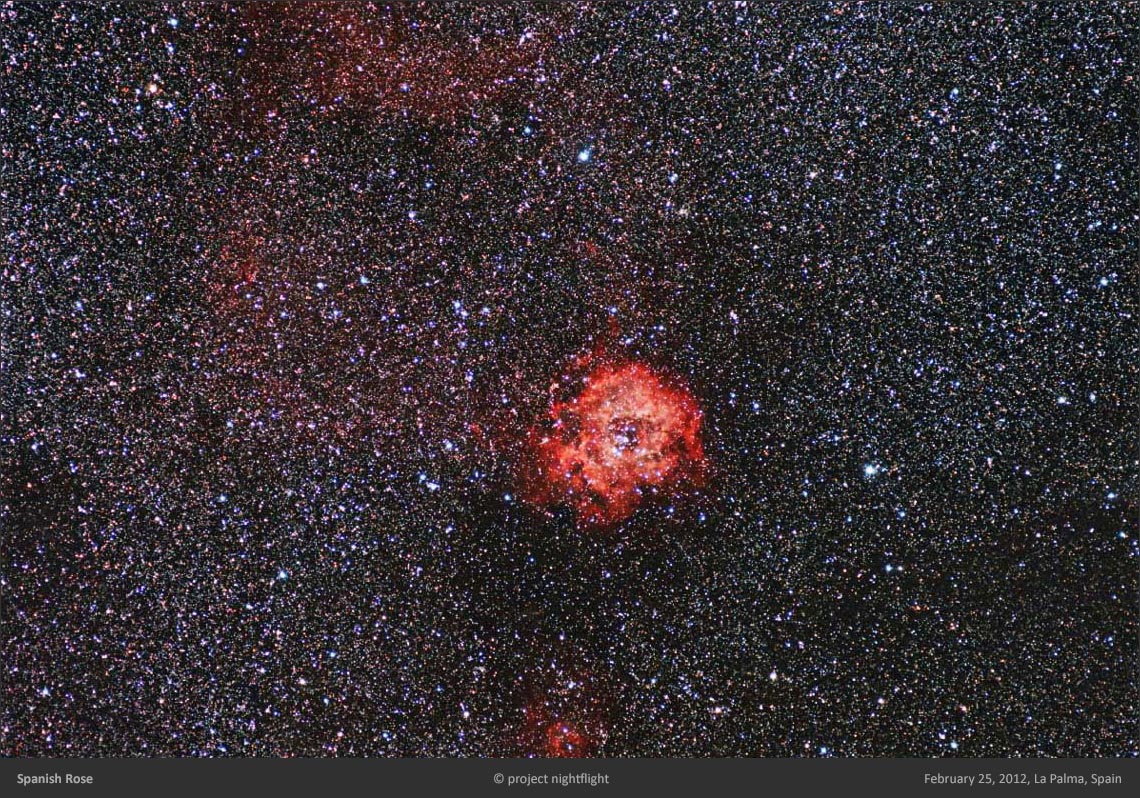 Rosette Nebula wide field by project nighflight