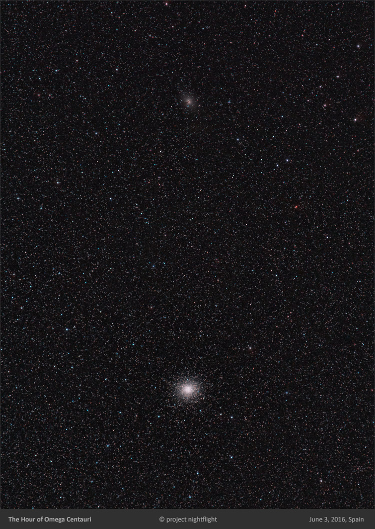 Omega Centauri and Centaurus A widefield image